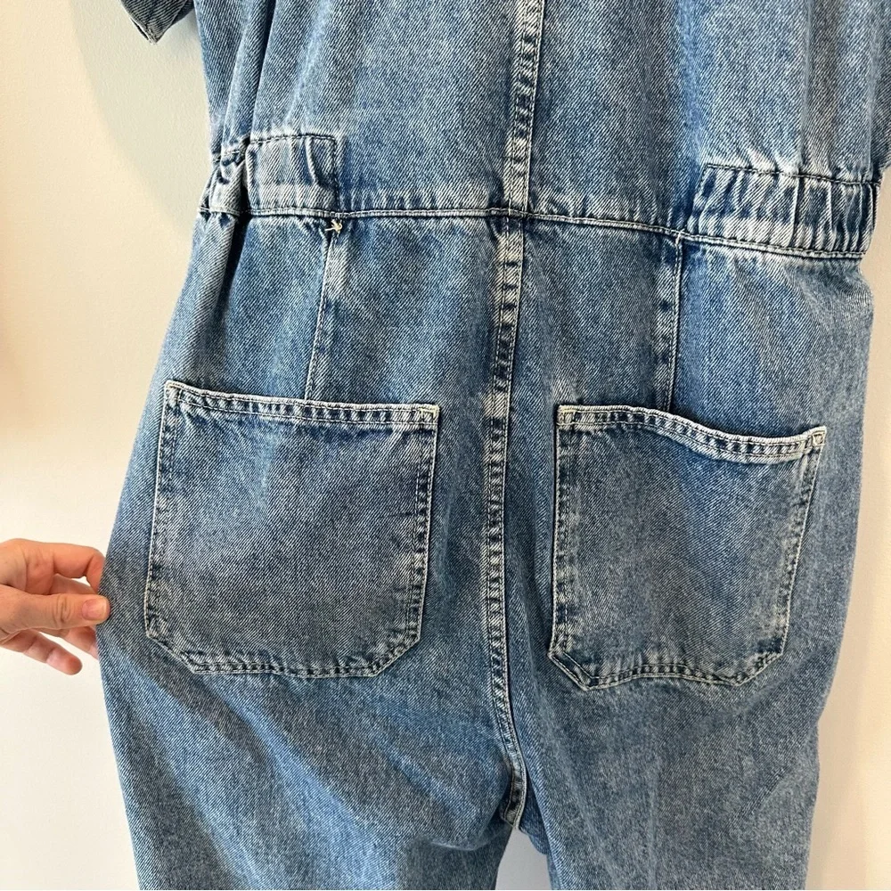 Free People Marci Denim Jumpsuit Coveralls Overalls Blue Jean Size Small - Picture 10 of 13
